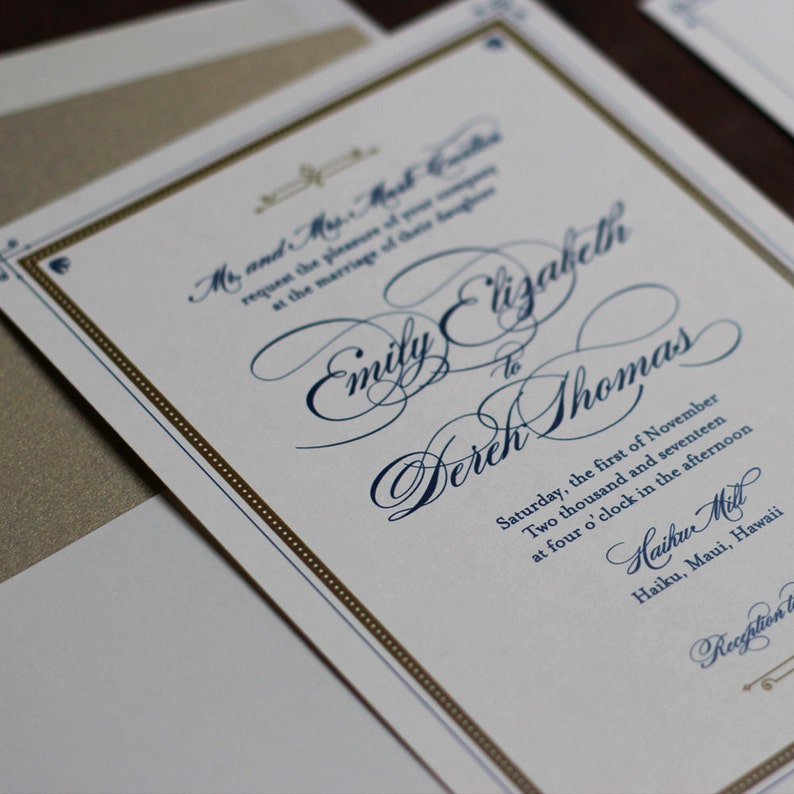 Elegant Invitation Vintage Book Invitation Art Deco Wedding Invitation Sophisticated Invitation Great Gatsby Invitation DEPOSIT