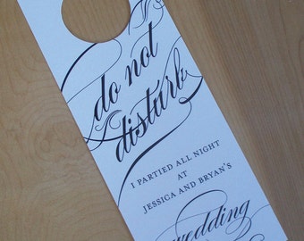 Colgante de puerta para bodas: Detalle de boda, No molestar, Regalo personalizado para invitados