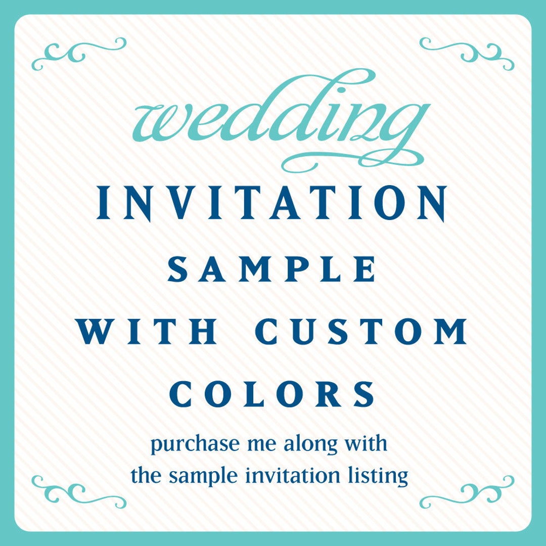 See an Invitation Sample in Your Custom Colors - Reserved - Etsy