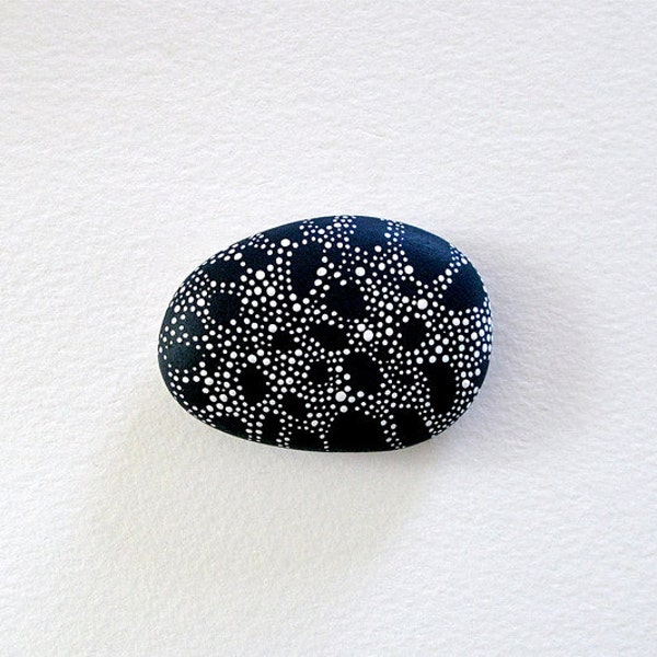 handpainted beach pebble . small constellations stone 2 . by natasha newton