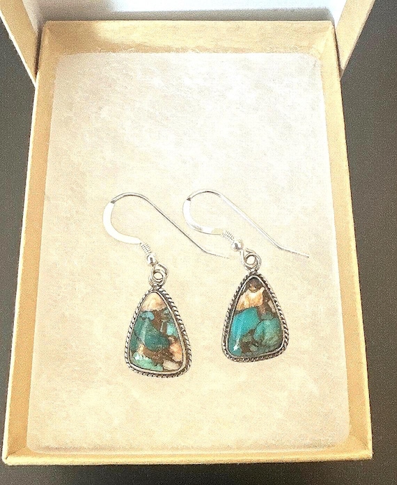 Vintage Gorgeous  Turquoise Triangular Hanging Dr… - image 7