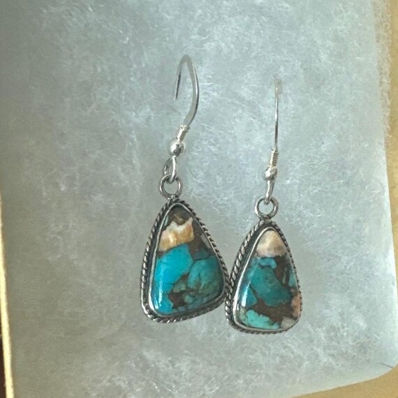 Vintage Gorgeous  Turquoise Triangular Hanging Dr… - image 4