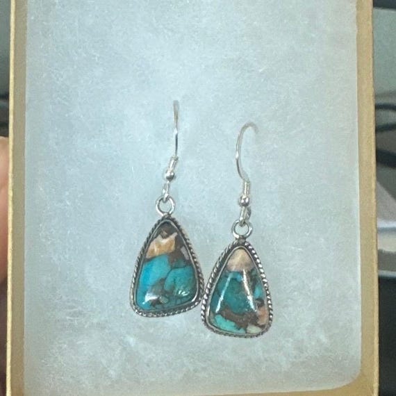 Vintage Gorgeous  Turquoise Triangular Hanging Dr… - image 5