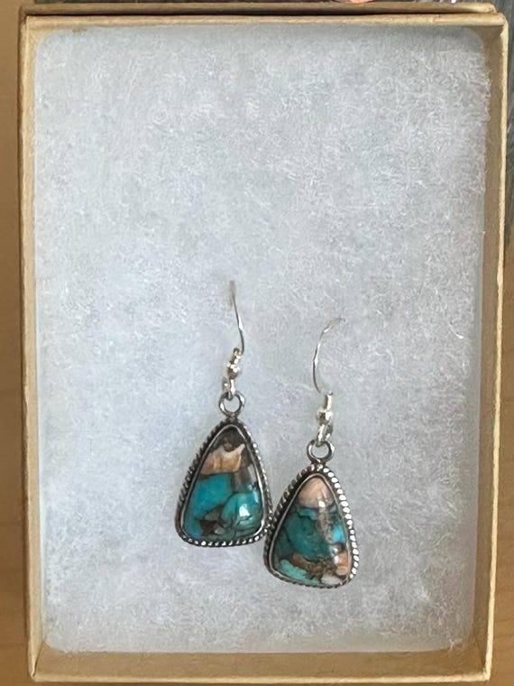 Vintage Gorgeous  Turquoise Triangular Hanging Dr… - image 2