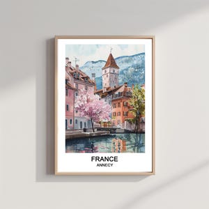 Annecy France Downloadable Art Printable Art Downloadable, Home & Office Decor, Wall Art Poster Gift for Him Gift for Her Watercolour print