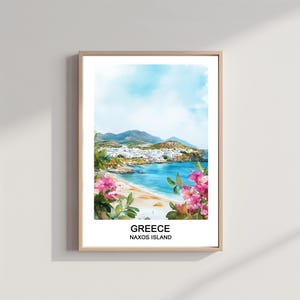 Naxos Island Greece Watercolor Travel Poster (Downloadable Art)