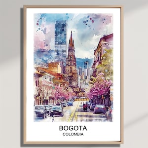 Bogota Colombia Travel Print Wall Art Bogota Wall Hanging Home Decoration Bogota Gift Art Lovers Wall Art Print Art Colombian Travel Art