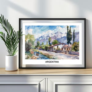 Argentina, Watercolour Poster, Downloadable Art, Printable Wall Art, Home and Office Decor, Digital Art Download, Gift for Him, Gift for Her