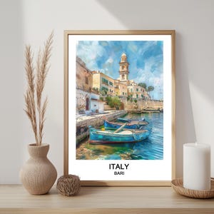 Bari, Italy, Europe, Watercolour Poster, Downloadable Art, Printable Wall Art, Home and Office Decor, Digital Art Download, Gift for Her