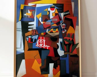 The Bird Cage: 1944 Cubist Portrait Wall Hanging by Pablo Picasso Fine Art Print Gallery Print Classic Painting