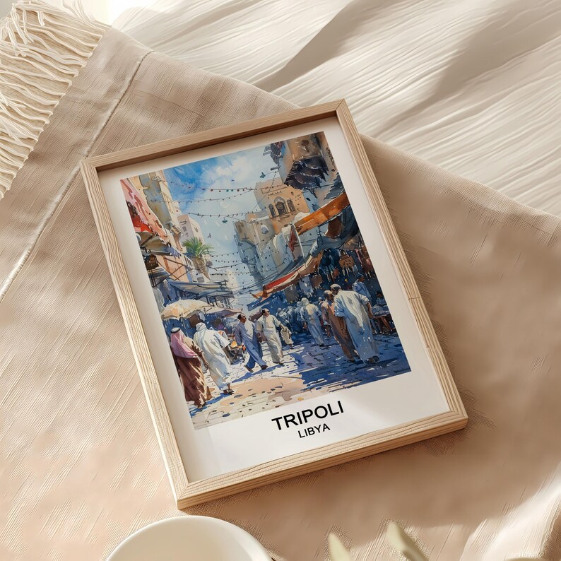 Tripoli Libya Watercolor Art Print: Travel Home Decor (digital Download ...
