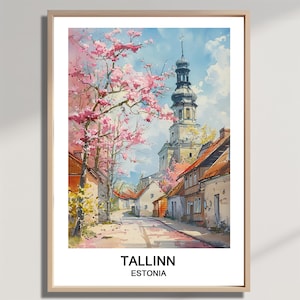 Tallinn Estonia Watercolor Print: European Travel Art (Digital Download)