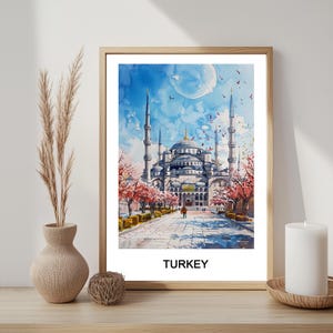 Turkey Watercolor Print: Travel Art, Home Decor (Digital Download)