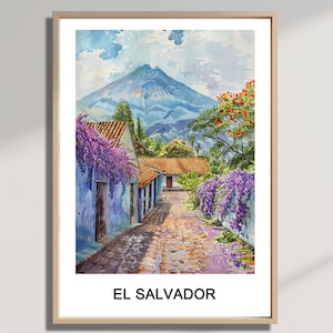 El SalvadorReisedruck Wandkunst El Salvador Wandbehang Wohnkultur El Salvador Geschenk Kunstliebhaber Kunstliebhaber Geschenk El Salvador Wanddekor Druck