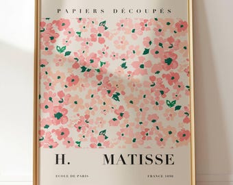 Rose Flower inspired by Papiers Découpés Henri Matisse Art Poster Print