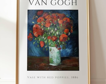 Vase with Red Poppies 1886 by Dutch Post-Impressionist Painter Vincent Van Gogh