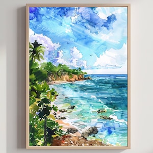 Costa Rica Watercolor Travel Print Costa Rica Downloadable Art Costa Rica Home & Office Decor Printable Wall Art Costa Rica Gifts for Her