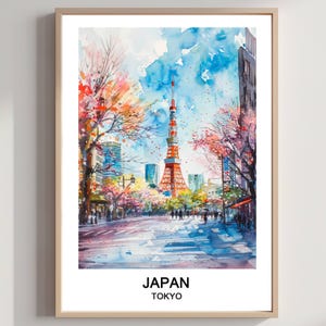 Tokyo Watercolor Print: Japan Travel Art, Home Decor (Digital Download)