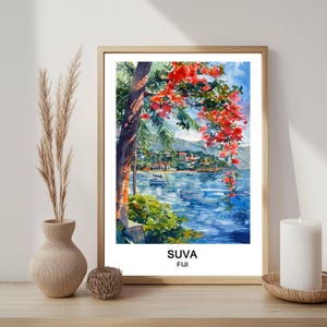 Suva, Fiji Watercolor Print: Tropical Island Wall Art (Digital Download)