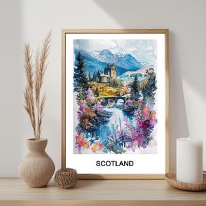 Scotland Castle Watercolor Print: Travel Wall Art (Digital Download)