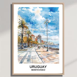 Montevideo, Uruguay Impresión de viaje Arte de pared Uruguay Decoración colgante de pared Regalo de Uruguay Amantes del arte Regalo para amantes del arte uruguayo Impresión de pared descargable