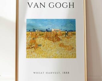 Harvest in Provence June 1888 (Harvest at La Crau) by Dutch Post-Impressionist Painter Vincent Van Gogh Masterpiece