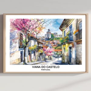 Viana do Castelo Portugal Watercolor Travel Print (Digital Download
