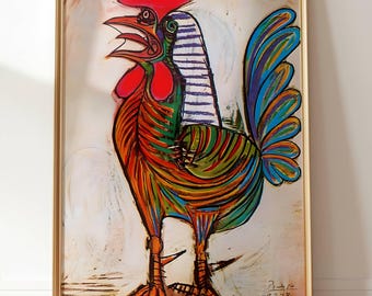 The Rooster: 1938 Cubism Wall Hanging by Pablo Picasso Fine Art Print Gallery Print Classic Painting