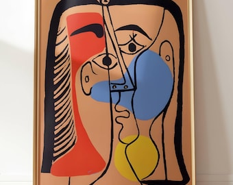 Portrait of Jacqueline with Smooth Hair: 1962 Linoleum Cut Wall Hanging by Pablo Picasso Fine Art Print Gallery Print Classic Painting