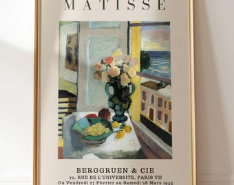 Flowers in Front of a Window 1922 Henri Matisse Art Poster Print