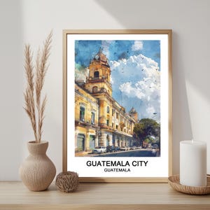 Guatemala City Guatemala Watercolour Travel Art Travel Memories Downloadable  Art Home & Office Decor Printable Wall Art Download Gifts