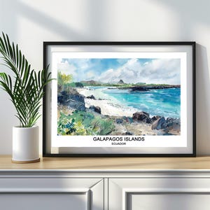 Galapagos Islands Watercolor Print: Ecuador Travel Poster (Digital Download)