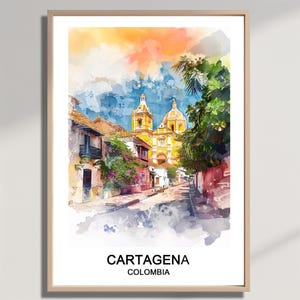 Cartagena Colombia Watercolor Travel Print (Digital Download)