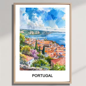Portugal, Europe, Watercolour Illustration, Travel Memories, Downloadable Art, Home & Office Decor, Printable Wall Art, Gifts for Her or Him