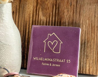 Tegeltje 'Woning' (huis) | Gepersonaliseerd | Nieuwe woning | Verhuizing | Samenwonen | Housewarming cadeau
