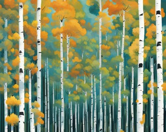 Bosque de álamos - árboles - colores otoñales -