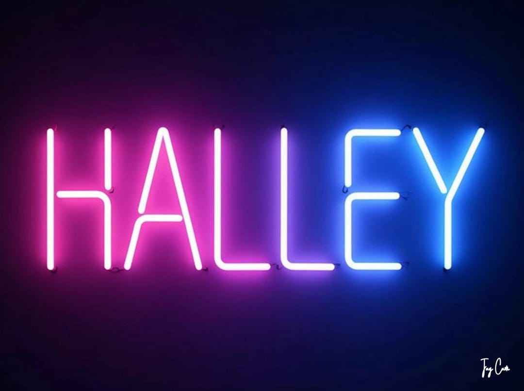 Haley Led Sign HALLEY Neon Sign Styled Art - - Etsy