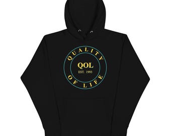 Quality of Life Unisex Hoodie, Royal/Gold Logo, by Peeled Back University