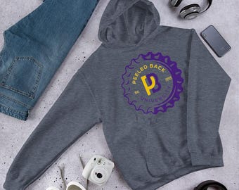 Peeled Back University Purple/Gold Bottle Cap Unisex Hoodie