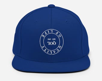 Quality of Life (QOL) Snapback Hat, Inverted White Logo, by Peeled Back University