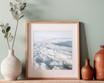 Cloud Art Print, Contemporary Square Wall Art, Skyscape for the Bedroom - The Clouds Below