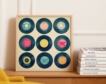 Vintage Vinyl Record Art Print: Retro Music Wall Decor