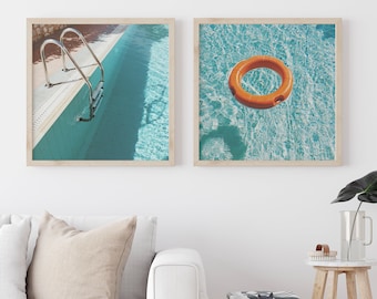 Swimming Pool Art, Print Set of 2, Large Wall Art, Mid Century Art Swimming  Pool - Etsy