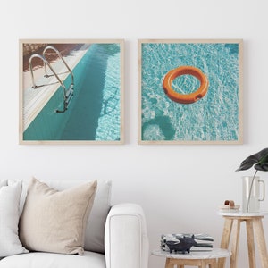 Swimming Pool Art Print Set: Mid-Century Modern Wall Decor
