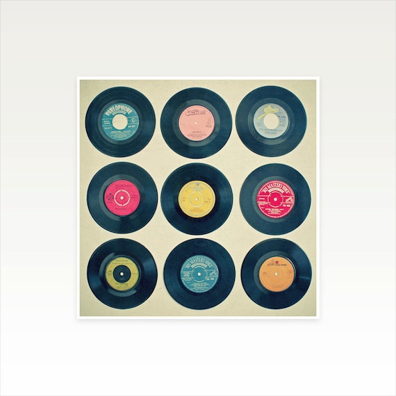 Vinyl Record Art, Music Wall Art, Retro Wall Decor Vinyl