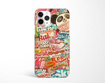 Retro Candy Sticker iPhone Case: Fun Foodie Design