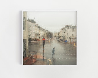 City Wall Art, Brighton, England Print, Grey Decor - April Showers