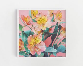 Lily Print, Floral Wall Art, Botanische Kunst, Flower Bedroom Decor - Lente Boeket