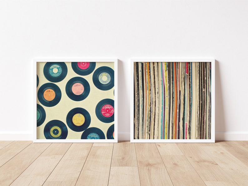 Music Print Set of 2, Vinyl Record Art, Gift for Music Lover Record Collection image 4