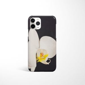 Orchid iPhone 16 Case, Flower Phone Cover - Black and White Orchid